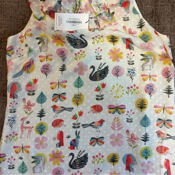 NWT Sleeveless Blouse by Sara Campbell • Ruffle Neck Blouse - Picture 4 of 5